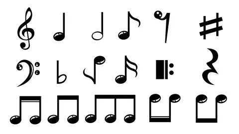 Musical notes staff background with lines Stock Illustration