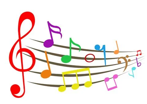 Musical notes staff background with lines Stock Illustration