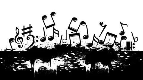 Musical notes staff background with lines Stock Illustration