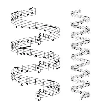 Musical notes staff musical notes staff set on white background Copyright:... Stock Photos