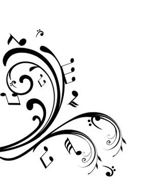 Musical notes swirls Stock Illustration
