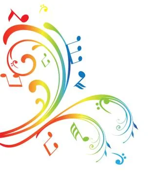 Musical notes swirls Stock Illustration