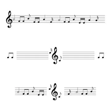 Musical notes text dividers Stock Illustration