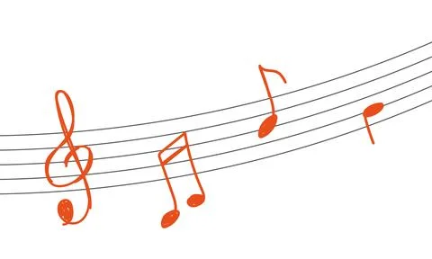 Musical notes on a white background. Vector illustration of musical notes. Illustrazione stock