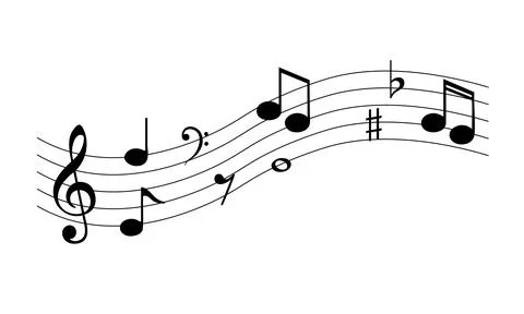Musical notes on a white background. Vector illustration of musical notes. Illustrazione stock