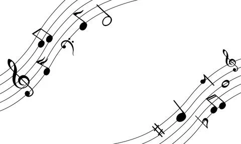 Musical notes on a white background. Vector illustration of musical notes. Illustrazione stock