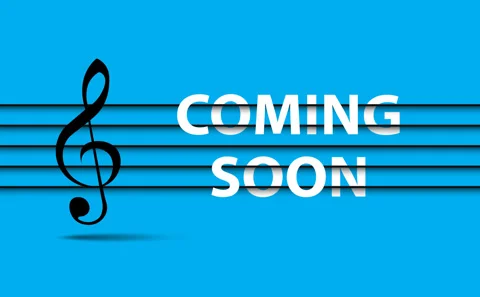 Musical notes with the word COMING SOON. Stock Footage 299630732