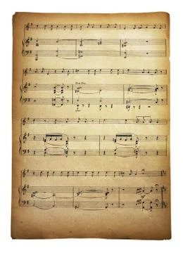 Musical page with notes Stock Photos