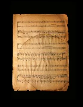 Musical page with notes Stock Photos