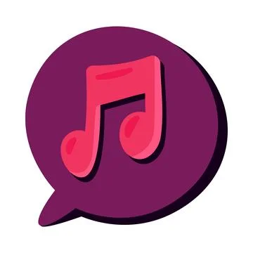 Musical party speech bubble with note sign in cartoon style Stock Illustration