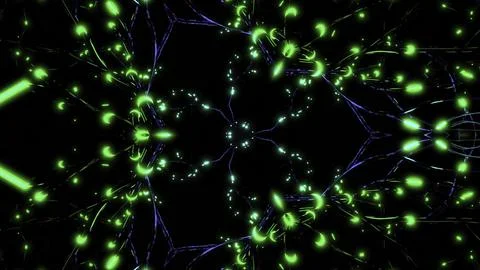 Musical pattern with glowing lines on black background. Design. Beautiful 스톡 일러스트