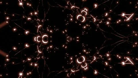 Musical pattern with glowing lines on black background. Design. Beautiful Illustrazione stock