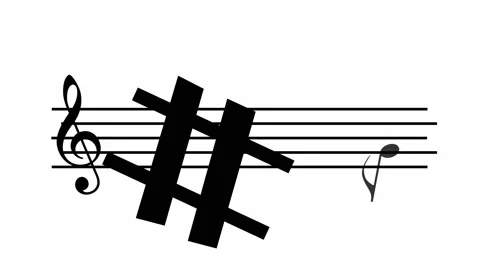 Musical pentagram with many animated notes and symbols. Musical notes (2) Stock-Footage 163543651