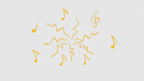 Musical rhythms with waves and notes on a black background. Stock animation with Stock Footage 334674968
