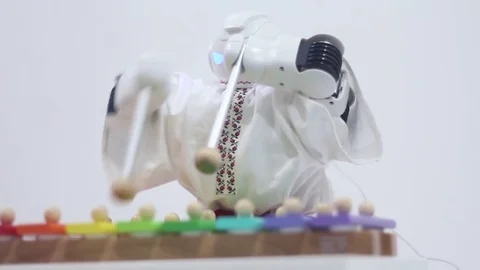 Musical robot Stock Footage 81786386