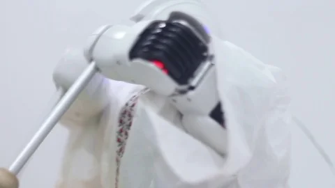 Musical robot playing the instrument Stock Footage 81786861