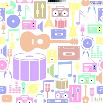 Musical seamless pattern background icon. Stock Illustration