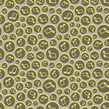 Musical seamless pattern with music notes Stock Illustration
