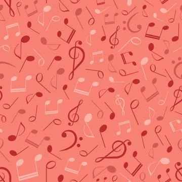 Musical seamless pattern with notes Stock Illustration