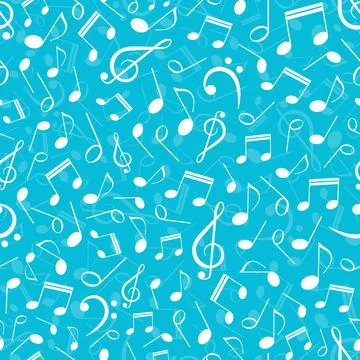 Musical seamless pattern with notes Stock Illustration