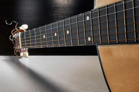 Musical six-string instrument for creating and playing musical compositions. Stock Photos