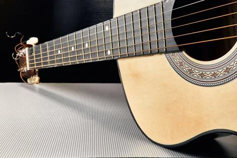 Musical six-string instrument for creating and playing musical compositions. Stock Photos