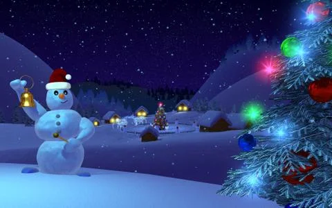 Musical snowman. Illustrazione stock