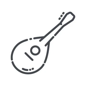 Musical strings instrument icon. Mandolin isolated on transparent background. Stock Illustration