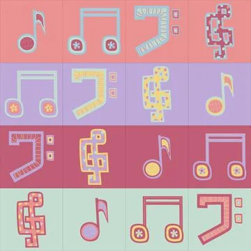 Musical symbol pattern Illustrazione stock