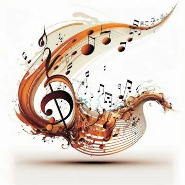 Musical symbols on white background, vector illustration Stock Illustration