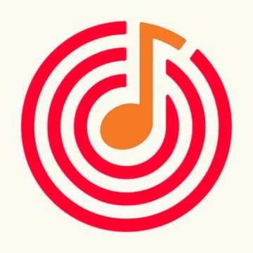 Musical target icon in plan, flat and geometrical style. Stock Illustration