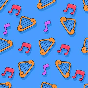 Musical tool seamless repeat pattern. background illustration musical tool... Fotos de archivo