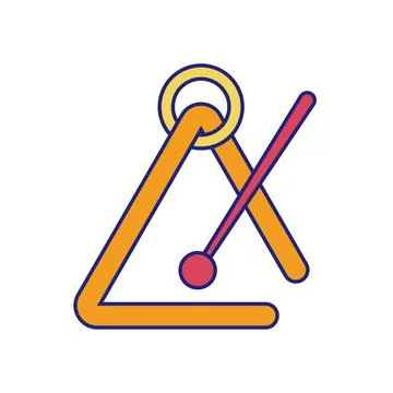 Musical Triangle Icon Flat Design Vector Stock Illustration