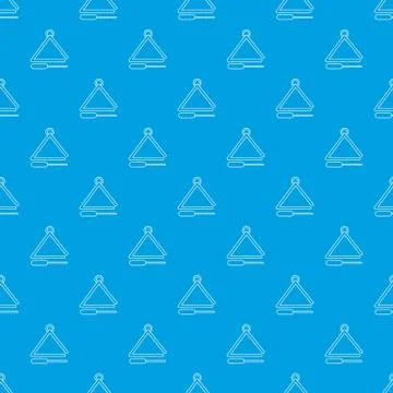 Musical triangle pattern seamless blue Stock Illustration