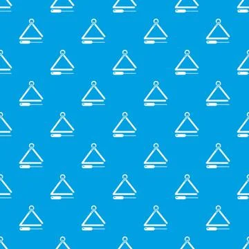 Musical triangle pattern vector seamless blue Stock Illustration