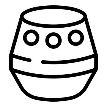 Musical virtual assistant icon outline vector. Voice smart speaker gadget Illustrazione stock