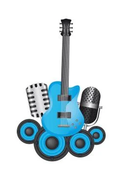 Musicals instruments isolated over white background. vector Stock Illustration