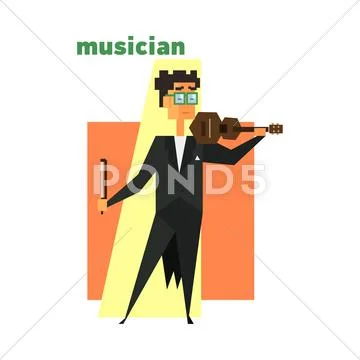 Musician Abstract Figure Stock Illustration