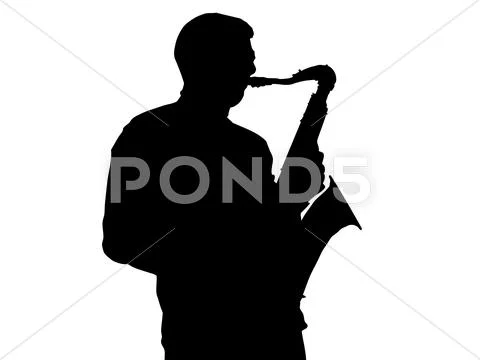 The musician and saxophone. Stock Illustration