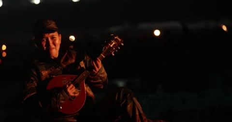 Musician with Guitar 스톡 동영상 340124524
