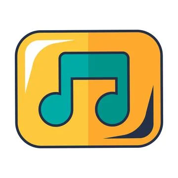 Musician Key With Note For Learning To Play Icon Stock Illustration