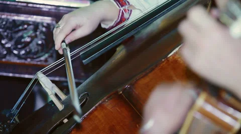 Musician playing the cello Stock Footage 32167458
