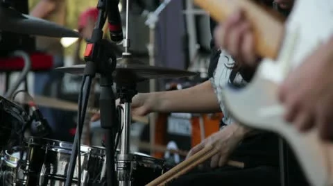 Musician playing drums Stock Footage