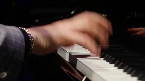 Musician Playing the piano  in slow Motion Stock Footage 59431688