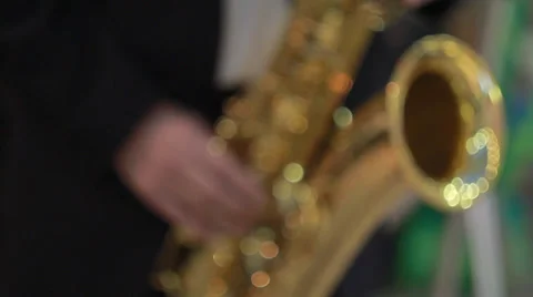 Musician playing the saxophone Stock Footage 36729331