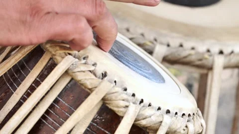 Musician playing tabla in India, exploring traditional music Stock Footage 316675987