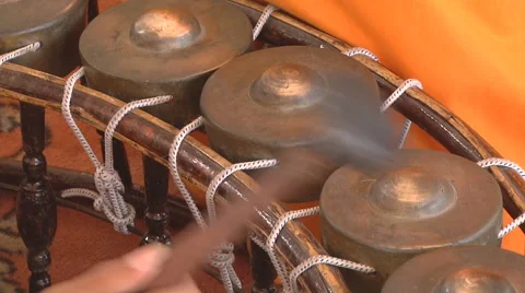 Musician playing traditional instruments at Phnom Penh in Cambodia Stock Footage 51714853