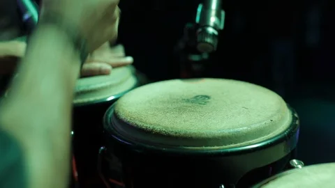 The musician plays the tabla Stock Footage 120282234