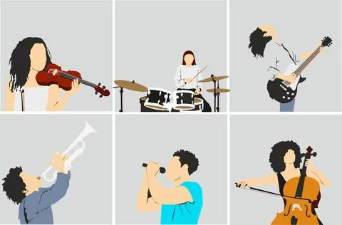 Musician set  Stock Illustration