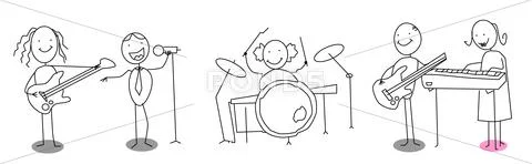 The musician team Stock Illustration
